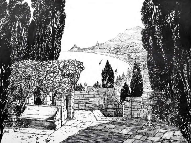 1869-Patten Wilson - Il giardino di Leonato - Molto rumore per nulla, atto II scena III